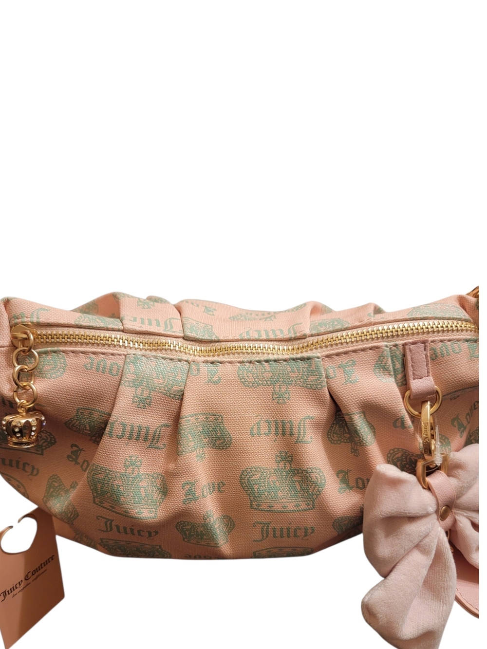 Juicy Couture Pink Bow Heart Charm Shoulder Bag - Picture 4 of 7